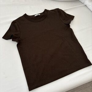 Zara Dark Brown Short Sleeve Tee